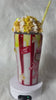 Popcorn Tumbler with 3D removable topper with realistic kernels and 3d butter dripping, not my circus not my monkeys, red and white glitter