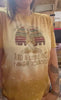 I'm mostly peace love and light and a little go, meditation t-shirt, bleached distressed mustard color super soft tee, vintage retro top