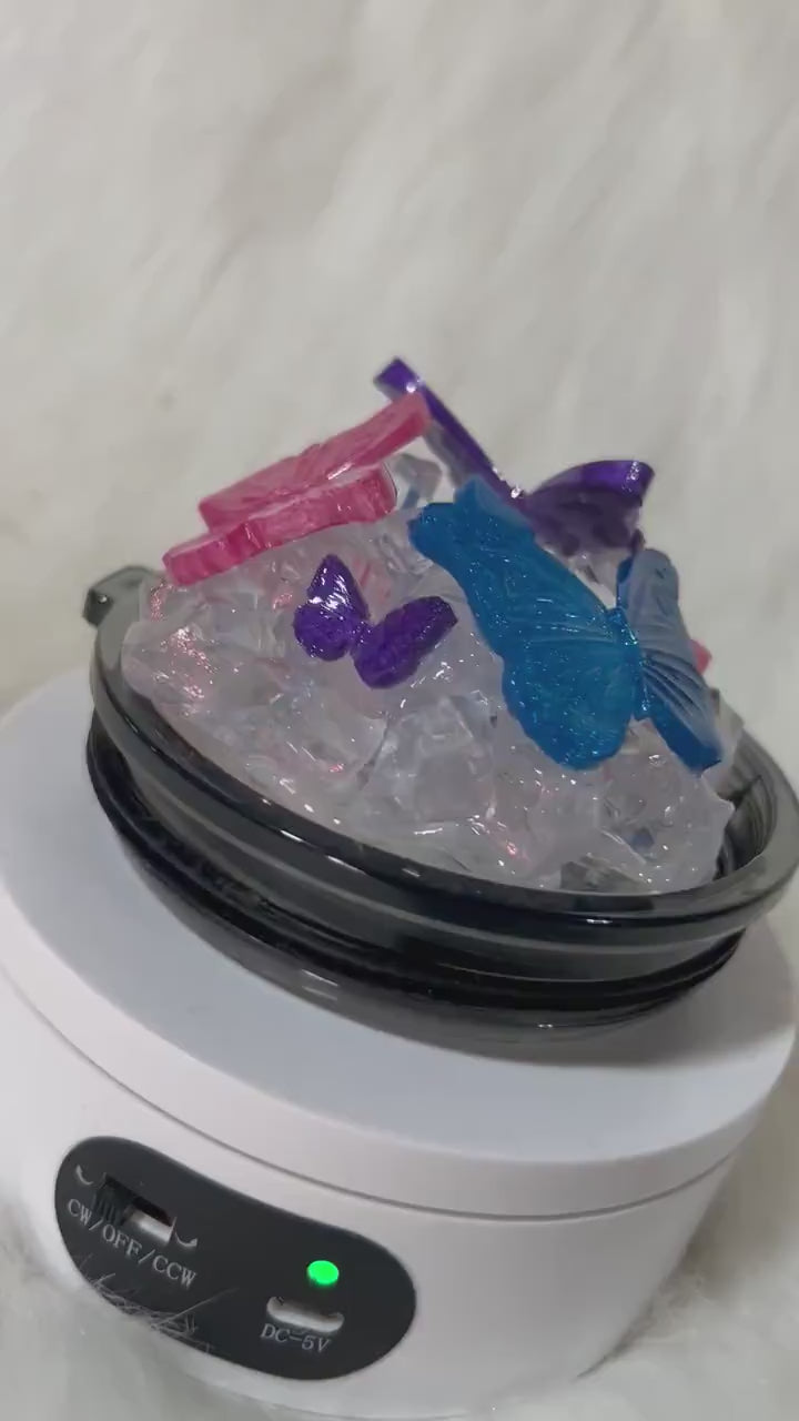 Butterfly Tumbler Topper: Pink, Blue, Purple - Removable Lid
