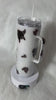 Highland cattle cow print glitter tumbler, animal print cup, cow lovers tumbler personalizeable (option to add a name)