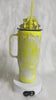 Lemonade “Mocha” custom tumbler, 3D lemon and ice topper, leopard print and lemons logo, 3D yellow dripping, crushed ice and ice cubes