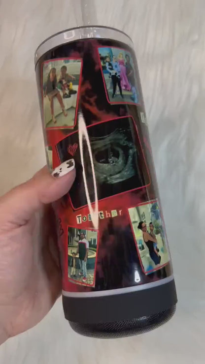 Personalized Photo Tumbler with Bluetooth Speaker: 4-in-1 Can Cooler