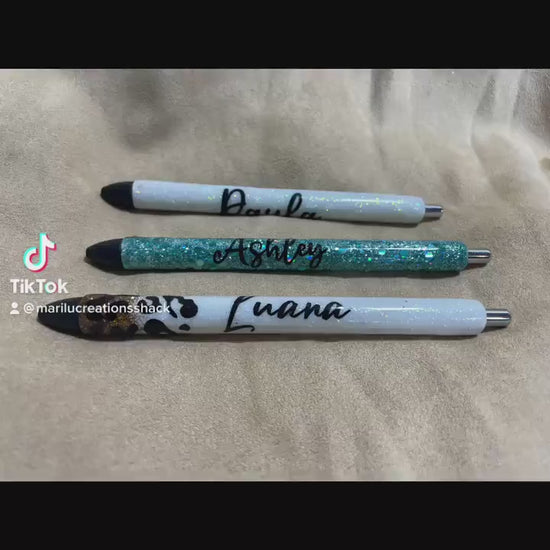 Custom Glitter Epoxy Pen and Stapler Set, Teacher Gift