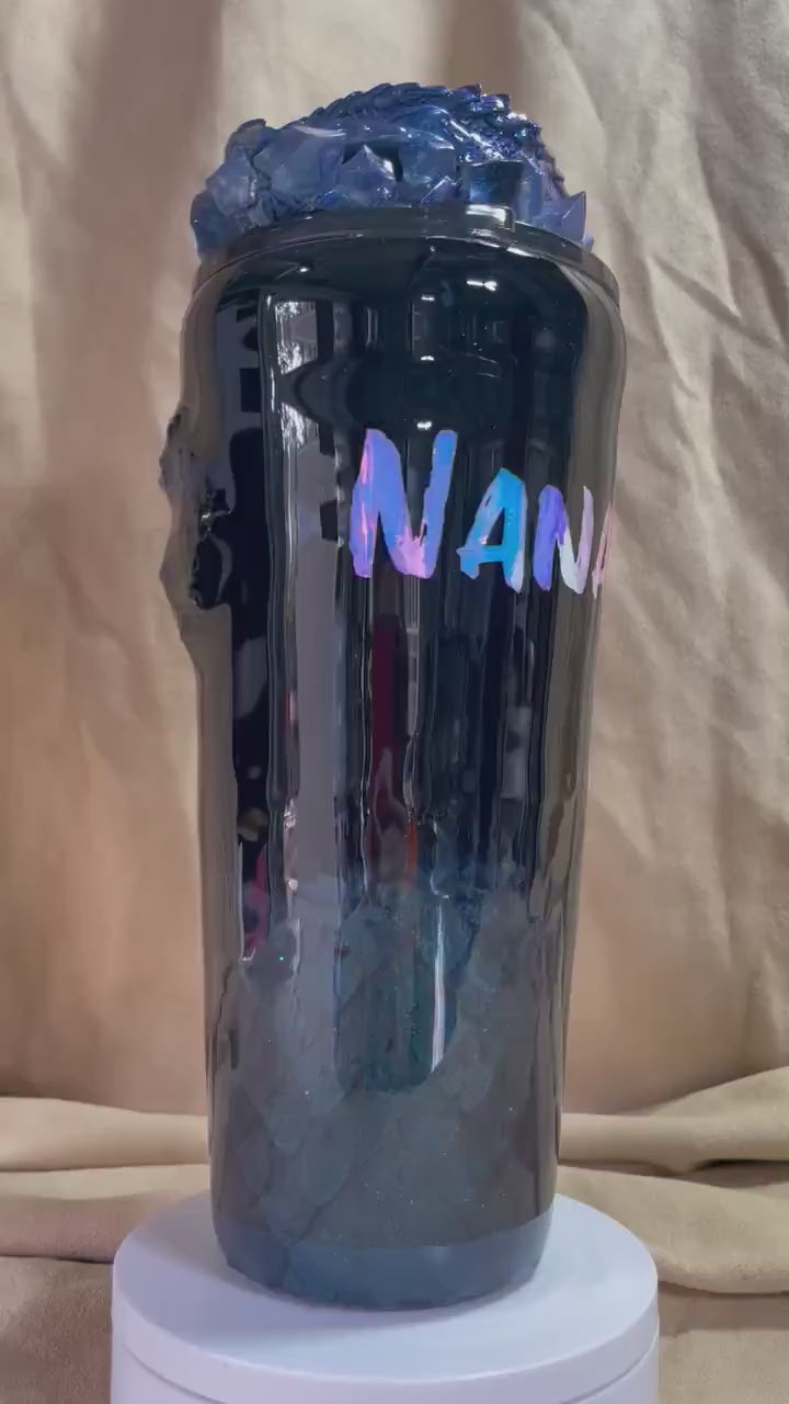 3D Dragon Scale Tumbler: Handmade Insulated Cup with Lid