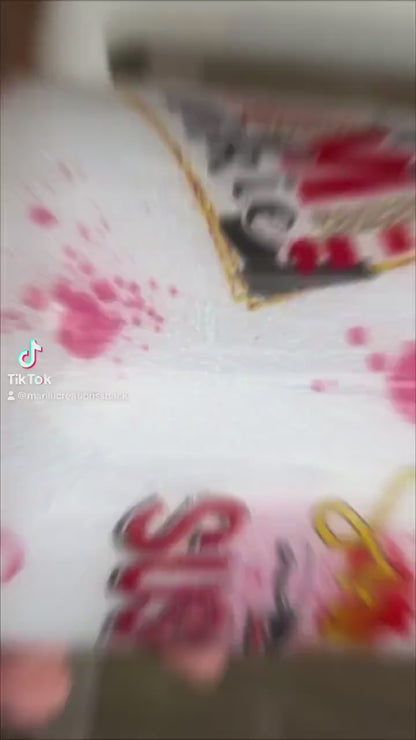 Personalized True Crime Tumbler: Pink Glitter Drip, Handmade Stainless Steel