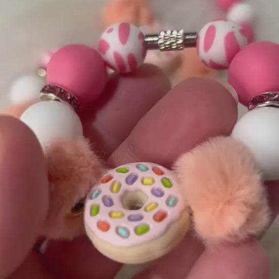 Donut Stanley Tumbler Charm: Handmade Silicone Bead Cup Handle Accessory