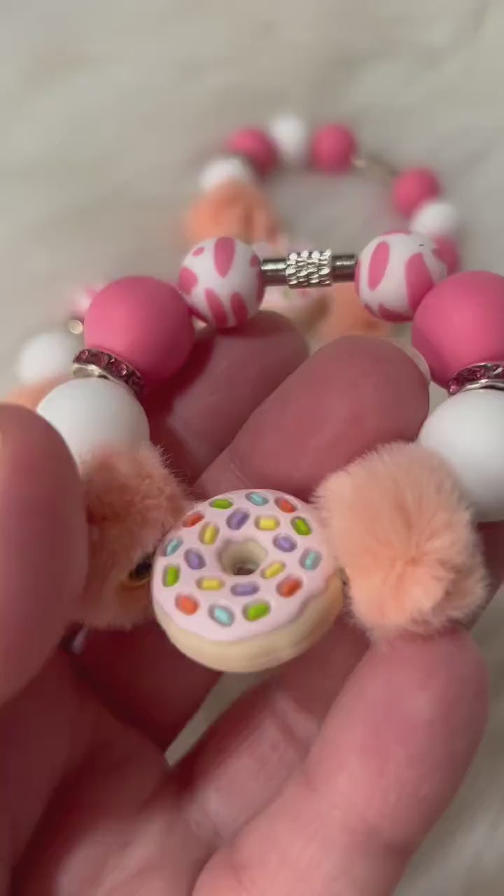 Donut Stanley Tumbler Charm: Handmade Silicone Bead Cup Handle Accessory