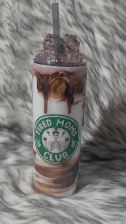 3D Iced Coffee Tumbler: Handmade Stainless Steel Cup with Removable Topper