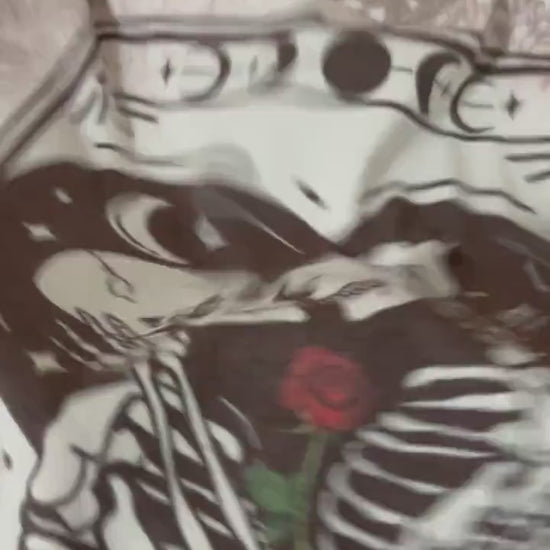 Tarot the lovers t-shirt, retro distressed skeleton lovers shirt, bleached tarot card tee, super soft top, gift for her or him.
