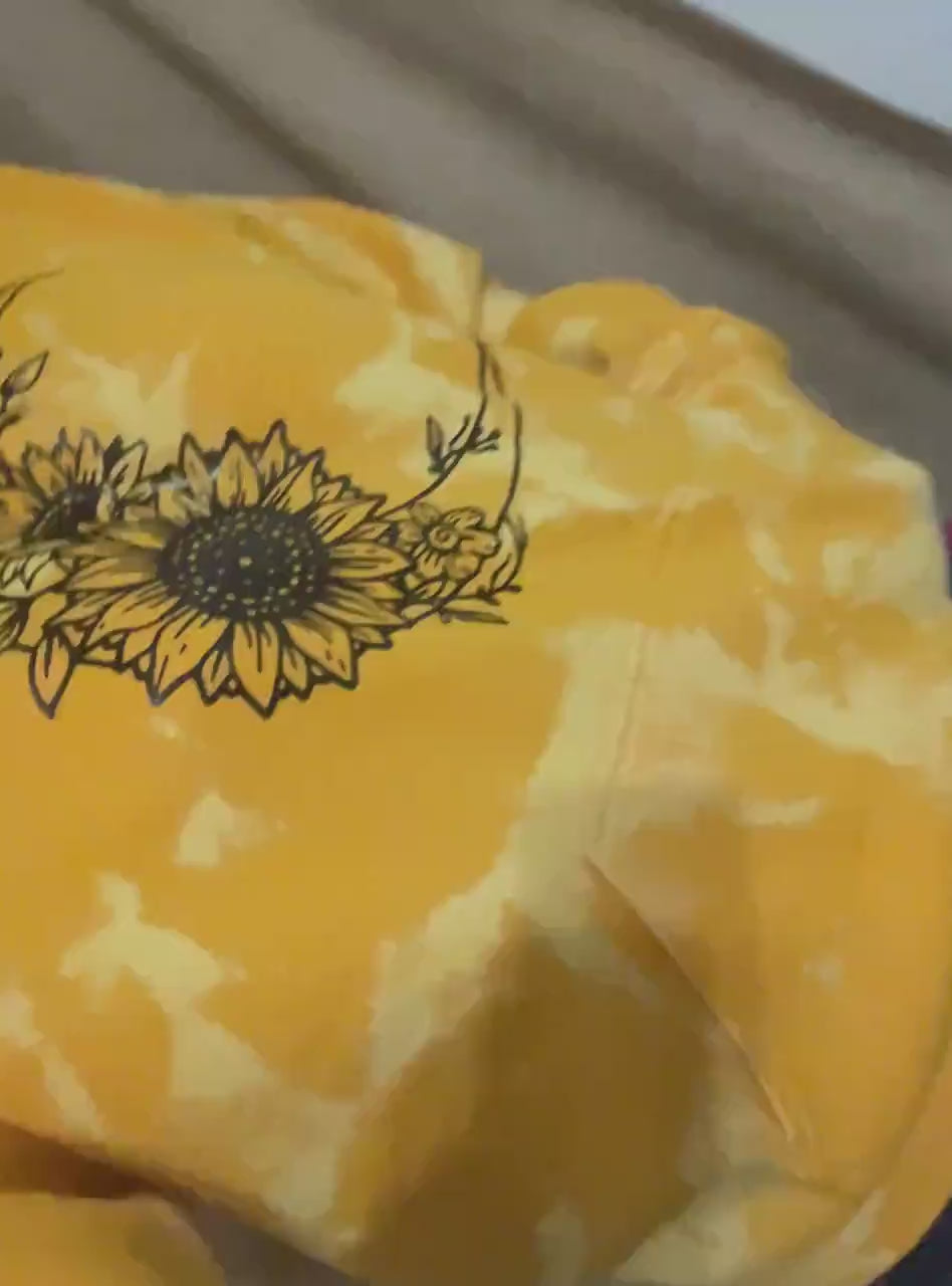 Bleached Hoodie (Moon & Sunflower)