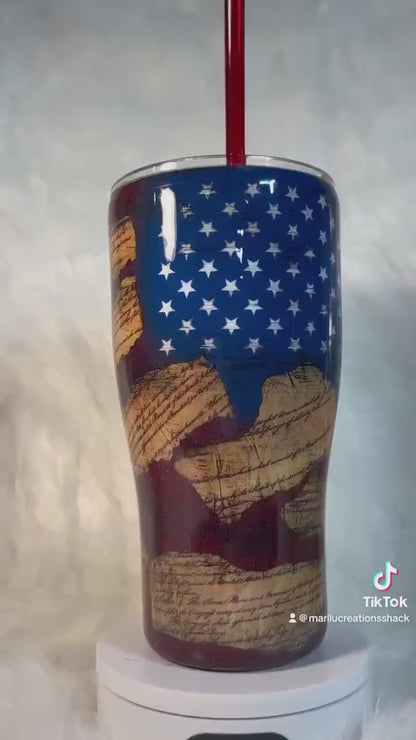Patriotic Tumbler, We the People Cup, Independence Day Tumbler, American Tumbler, USA Constitution Cup, USA Pride Gift
