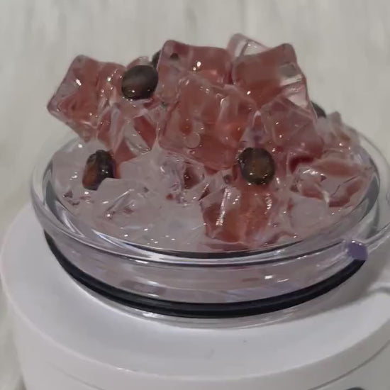 Iced Coffee Tumbler Topper: 3D Realistic Design, Removable Lid