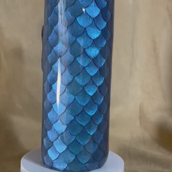 3D Dragon Tumbler: Hand Placed Scales, Customizable Cup