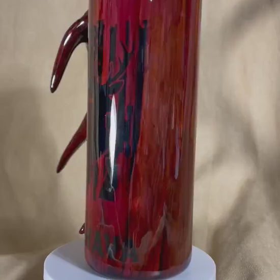 Deer tumbler, hunting cup, Real Deer Antler handle 20oz Straight Skinny Stainless Steel Tumbler (limited quantities) USAflag and deer design