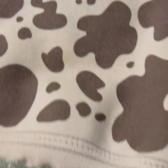 Bleached Highland Cow Hoodie: Sunflower Crown, Cow Print Pullover