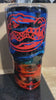 Blue and Orange Swirl Gator Tumbler: Insulated Stainless Steel Cup