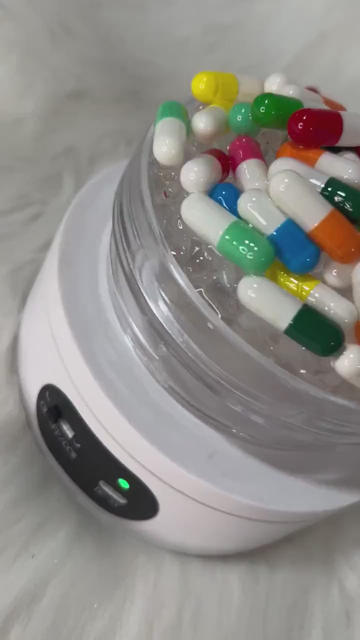 3D Pills Tumbler Topper: Removable Fake Pills Lid