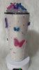 Butterflies Tumbler with 3D butterflies and 3D removable butterflies lid topper. Pink, Purple and Blue, personalized gift for her.
