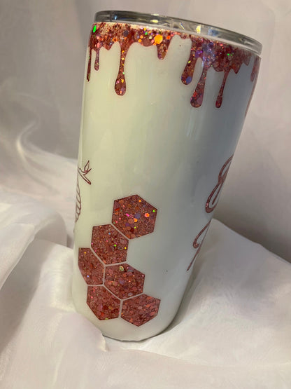Bee Kind Peekaboo tumbler with embellishment (choose your cup style and size)