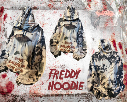 Freddy Horror Movie Distressed Hoodie