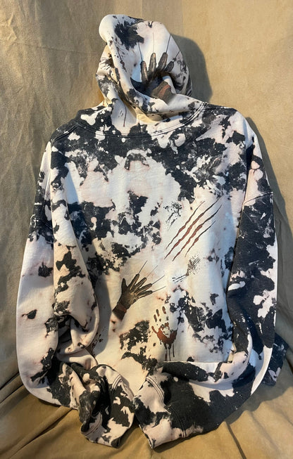 Freddy Horror Movie Distressed Hoodie
