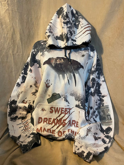 Freddy Horror Movie Distressed Hoodie