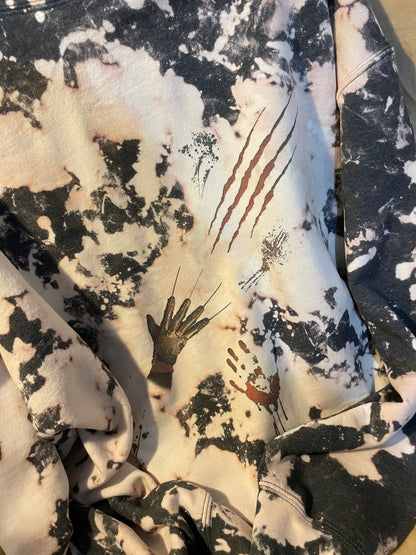 Freddy Horror Movie Distressed Hoodie