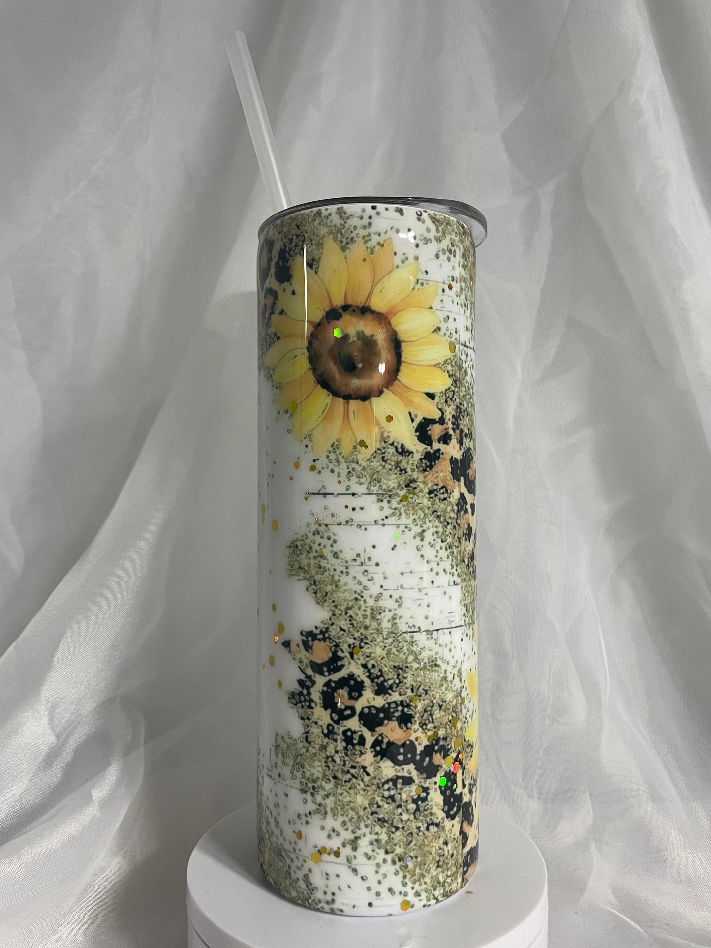 MOMLIFE Sunflower Tumbler (20oz sparkly straight)