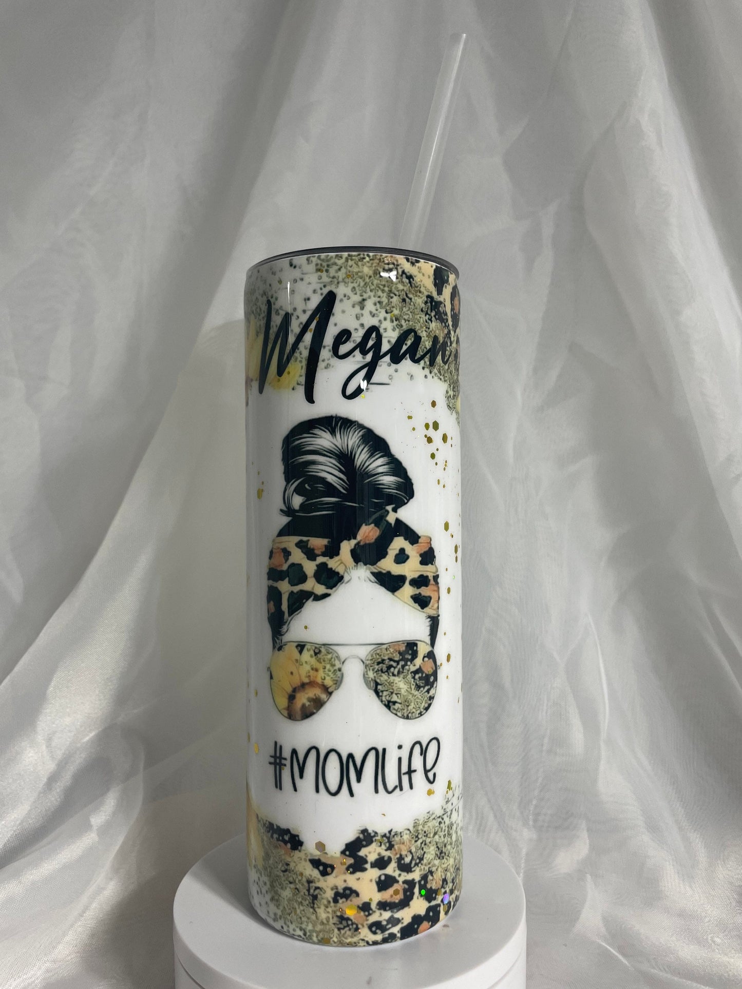 MOMLIFE Sunflower Tumbler (20oz sparkly straight)