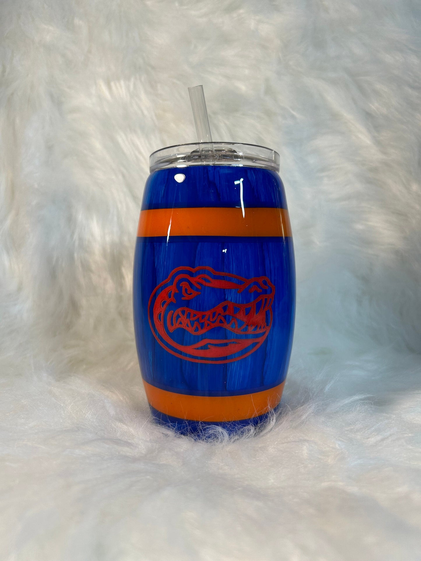 25oz Barrel Gator Tumbler (with slide lid and straw)