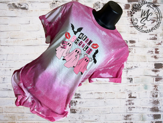 Mean Ghouls bleached/distressed pink t-shirt