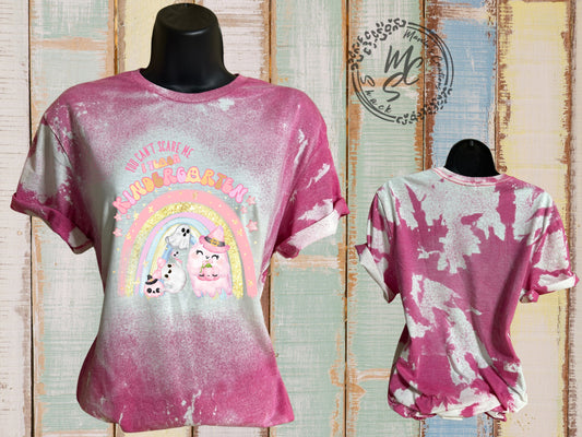 You can’t scare me halloween, teacher bleached and distressed personalized t-shirts, Pink, personalizeable for all grades