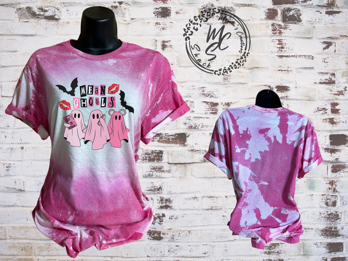 Mean Ghouls bleached/distressed pink t-shirt