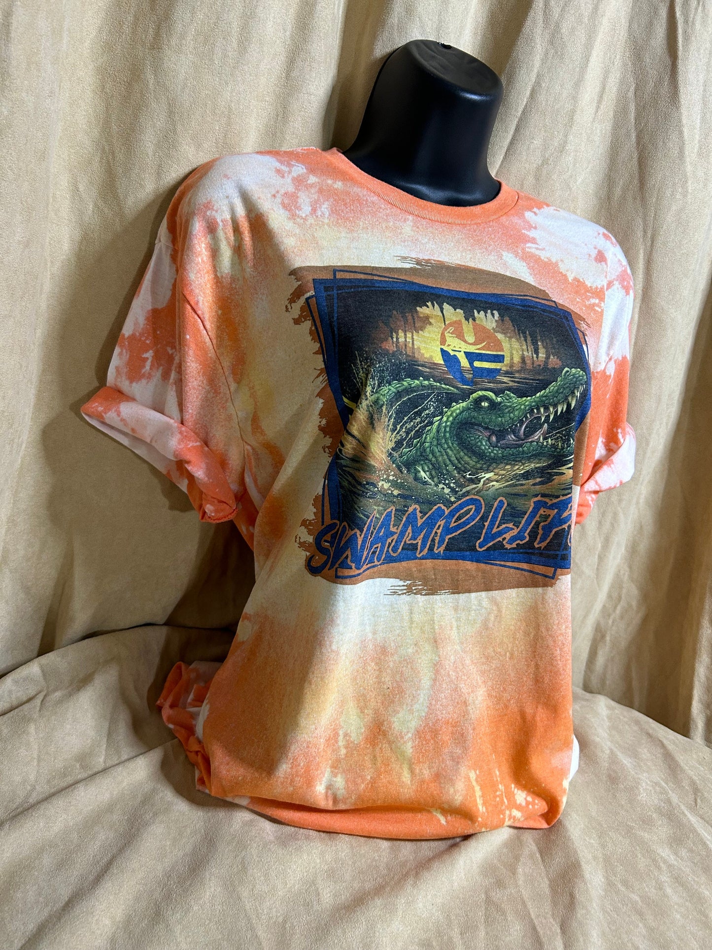 Gators T-shirt in Orange - Bleached/Distressed, Unisex UF shirts, Football tee, Swamp Life.