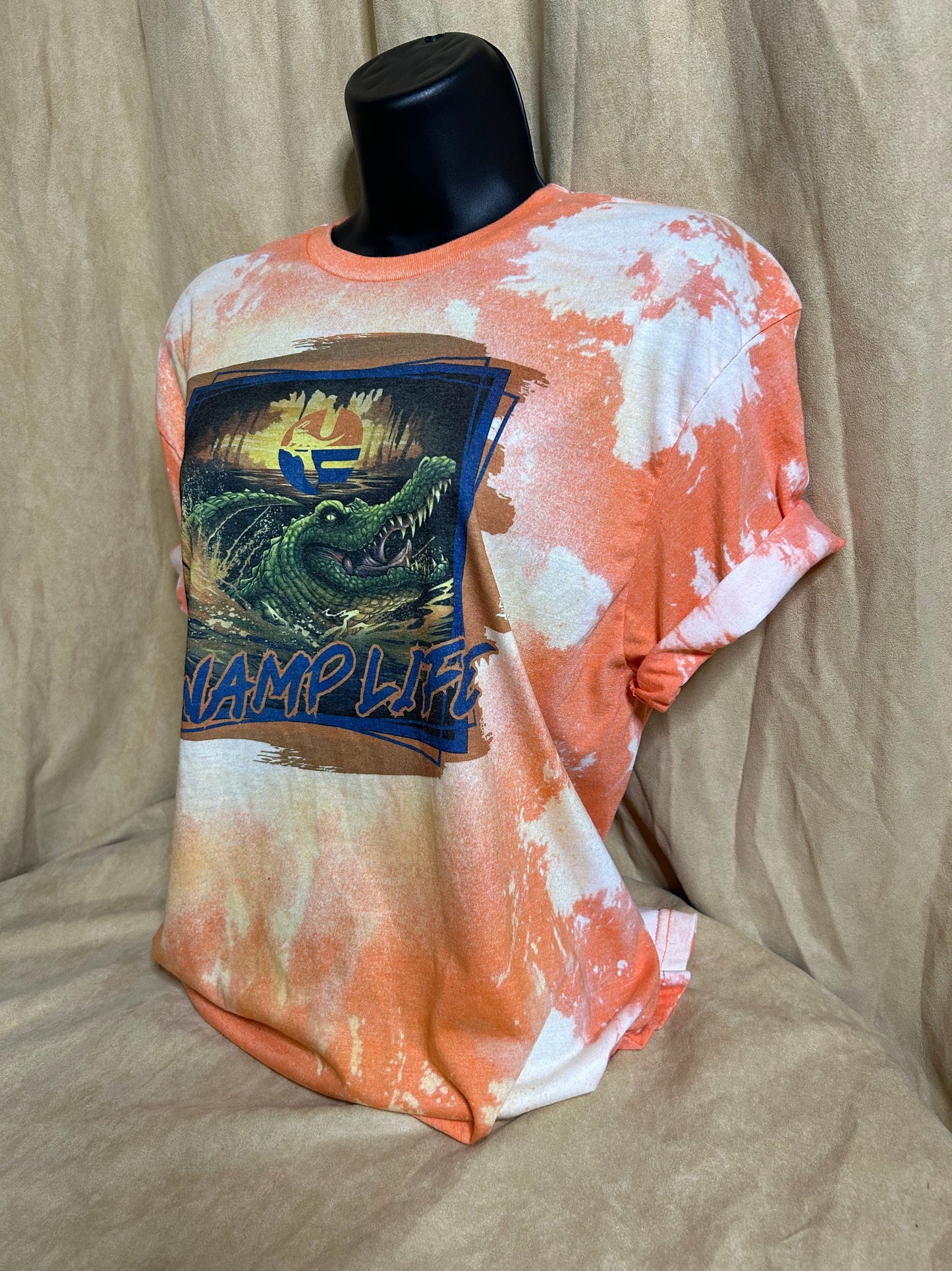 Gators T-shirt in Orange - Bleached/Distressed, Unisex UF shirts, Football tee, Swamp Life.