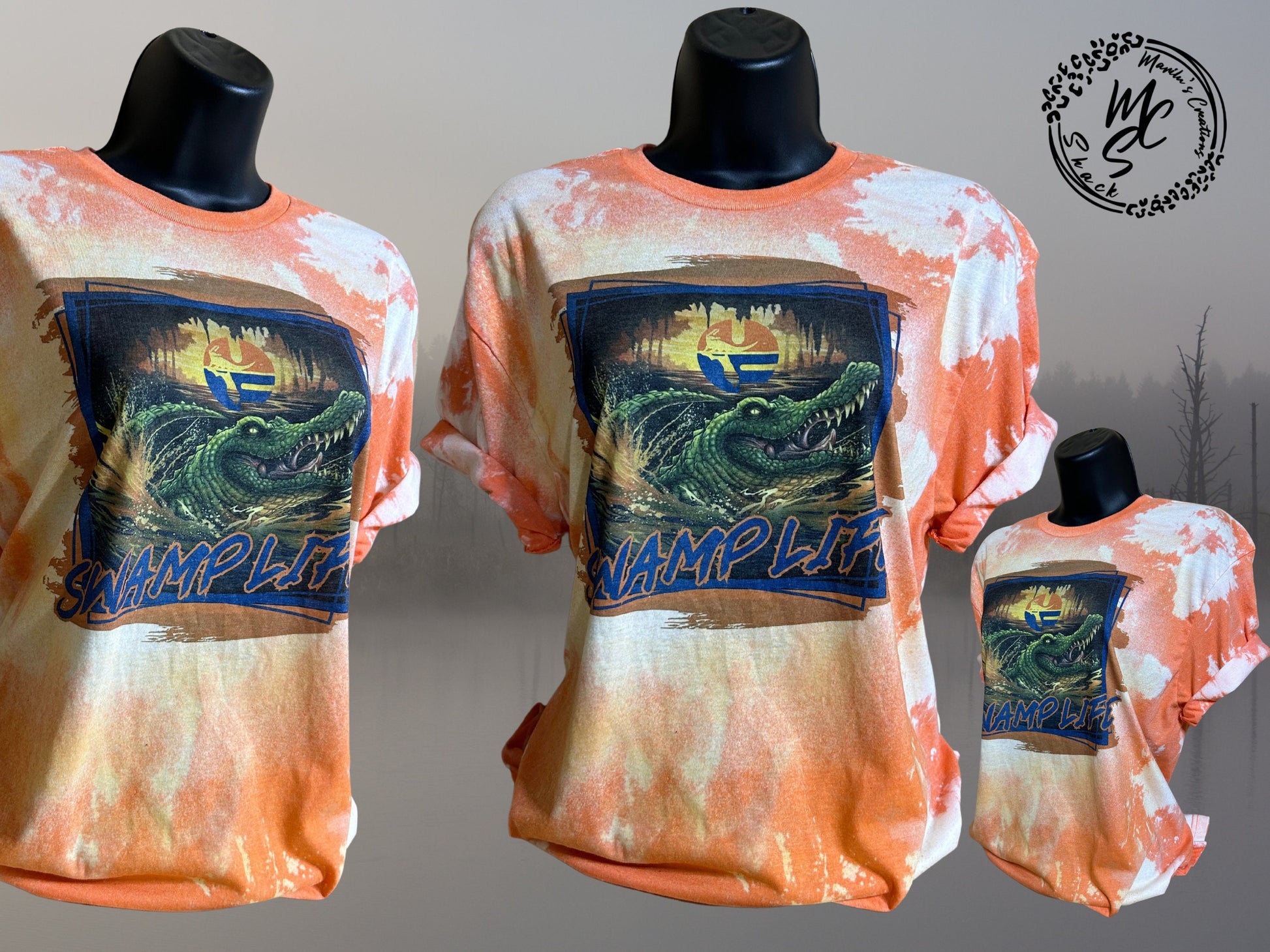 Gators T-shirt in Orange - Bleached/Distressed, Unisex UF shirts, Football tee, Swamp Life.