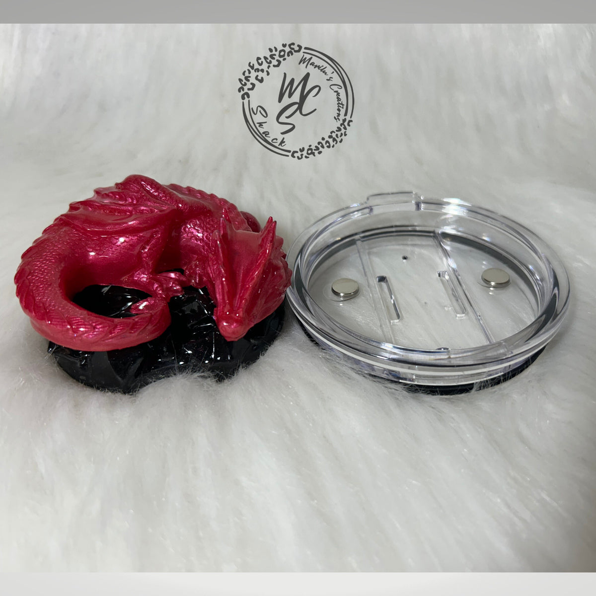 Dragon tumbler topper for 30oz curve, 32ozSlim, 20oz curve… removable dragons toppers in Blue or red but you can request any color